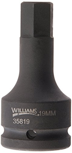 Williams JHW35819 3/4-Inch Drive Impact Hex Bit Driver, 19mm , Black - size: 19MM, style: Metric