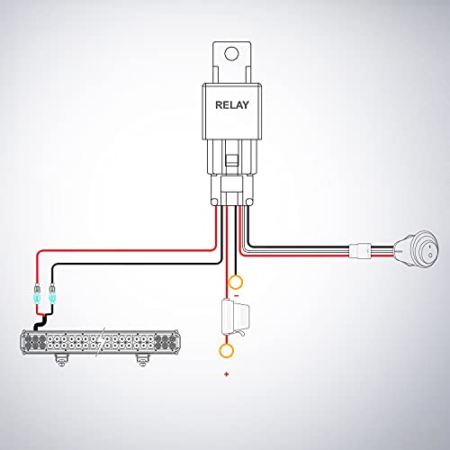 Nilight Wiring Harness Kit 14AWG Heavy Duty 12V On-Off Switch Power Relay Blade Fuse for Off Road LED Work Light Bar-ONE Lead - color: 14AWG-1 Lead