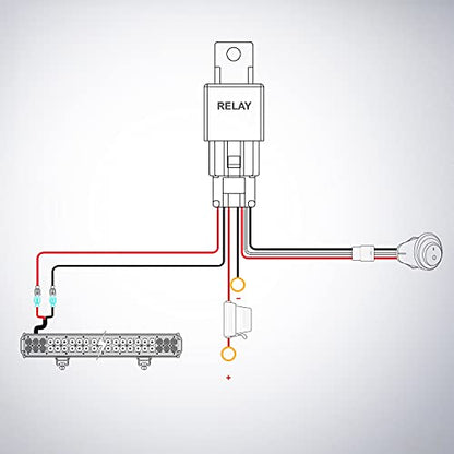 Nilight Wiring Harness Kit 14AWG Heavy Duty 12V On-Off Switch Power Relay Blade Fuse for Off Road LED Work Light Bar-ONE Lead - color: 14AWG-1 Lead