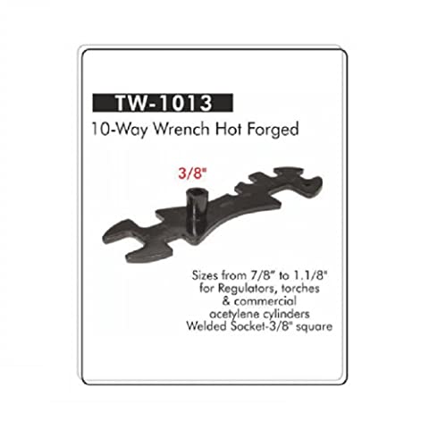 Cylinder Wrench 10 Way Tanks Wrench, 3/8” Square Socket TW1013