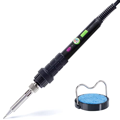 YIHUA 947-III 60W Soldering Iron Kit Temperature Adjustable 428-896°F 2-IN-1 Soldering Kit with Simple Soldering Iron Stand and Cleaning Sponge 110V US Power Plug - style: Basic Style - 2-IN-1 Analog Iron