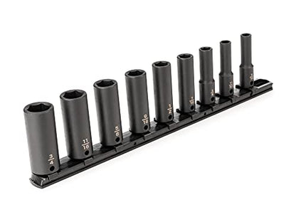 TEKTON 3/8 Inch Drive Impact Socket Set, 9-Piece | SID91101 - size: 9-Piece (5/16-3/4-Inch), style: Deep