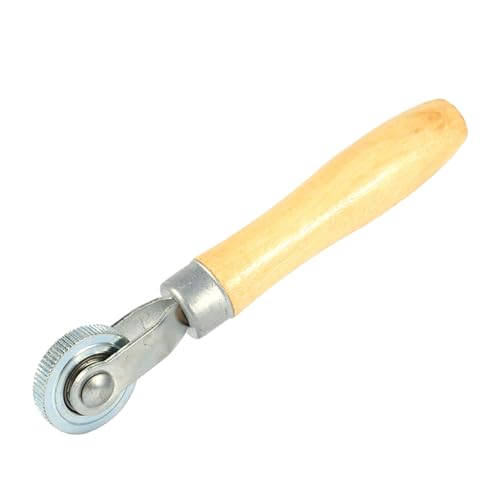 Tbest Patch Tire Repair Tool Tire Patch Roller Bearing Roller Tool with Wooden Handle for Tubeless and Tubed Tyres Air Bubble Removal 4cm Wheel 18cm Length