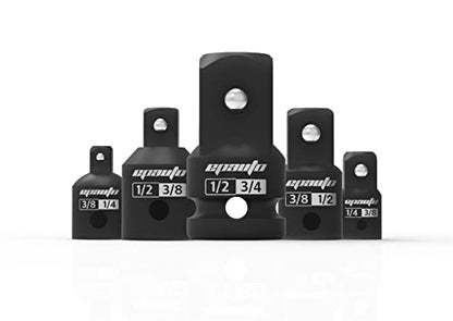 EPAuto 1/2-inch Drive Click Torque Wrench + 5 Pieces - Impact Socket Adapter