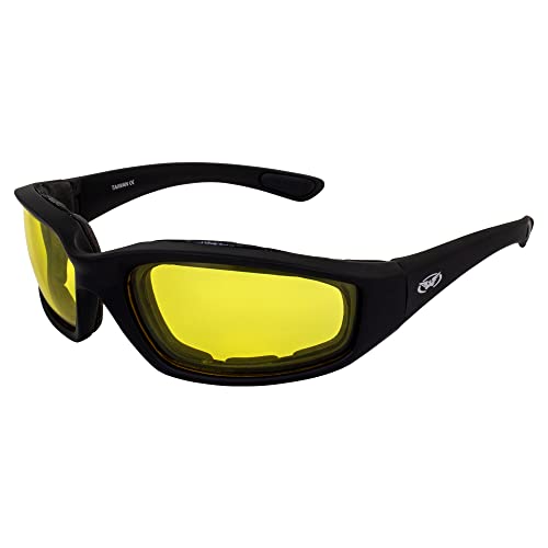 Global Vision Kickback Motorcycle Glasses - color: Black Frame/Yellow Lens
