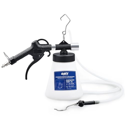Orion Motor Tech Pneumatic Brake Bleeder Kit, 1.06 qt. Brake Fluid Bleeder Kit with 8 Master Cylinder Adapters, 1L Vacuum Brake Bleeder Set for One Person Brake Bleeding Automotive Fluid Extraction