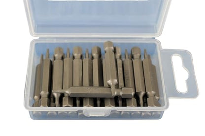 TEMO 25 pc T6 Torx Star Head Screwdriver Bit Set, S2 Steel 6 Point T-6 2 Inch Screwdriver Insert Bits - size: T6 2"L
