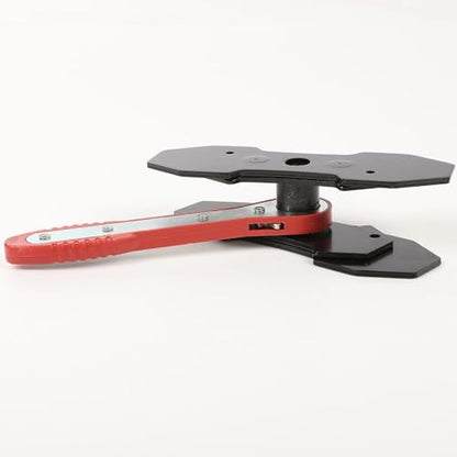 G-PLUS Brake Caliper Piston Press Tool Universal Fit Red | 360° Ratcheting Caliper Spreader with 2 Steel Plate Adapters Single Twin Quad Piston Cars Trucks Commercial Vehicles - color: Red(Amazon delivery)