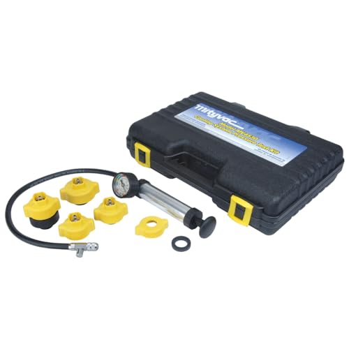 Mityvac MVB1010 Cooling System Pressure Test Kit, MV4530 Hand Pump Tester with Adapters, MV4508 Universal Cooling System Adapter, Leak Detection, Radiator and Coolant Bottle Compatibility, Automotive