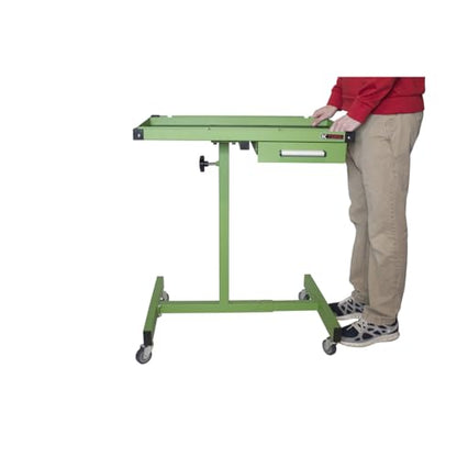 K Tool International 75108 Adjustable 30 Inch Teardown Worktable with Drawer, 200 lb Capacity, Height Adjustable 34 to 47.75 Inches, HD Steel Construction with Swivel Casters, Rubber Bumper Corners