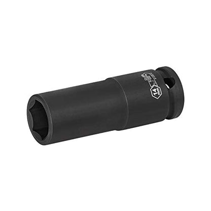 Jetech 3/8 Inch Drive 14mm Deep Impact Socket, Heat-Treated Chrome Molybdenum Alloy Steel, 6-Point Design, Metric, Anti-Rust Finish for Pneumatic & Electric Impact Wrench - size: 14mm