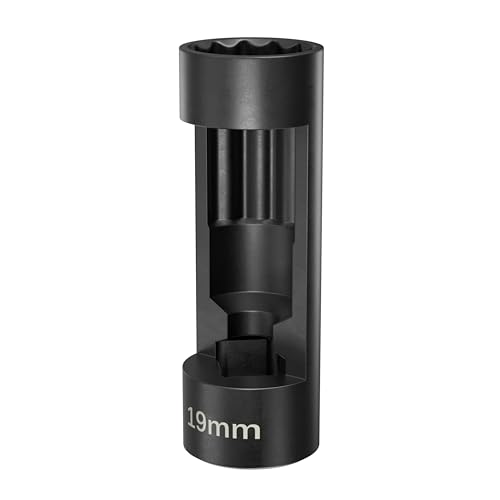 Suspension Strut Socket Tool,Strut Nut Socket 18mm 19mm 21mm 22mm 24mm with 12 Point 1/2" Drive, Suspension Strut Nut Socket Tool Easy Remove Strut Nuts,12Pt Vm Number 3353 Accessory(19mm) - color: 19mm
