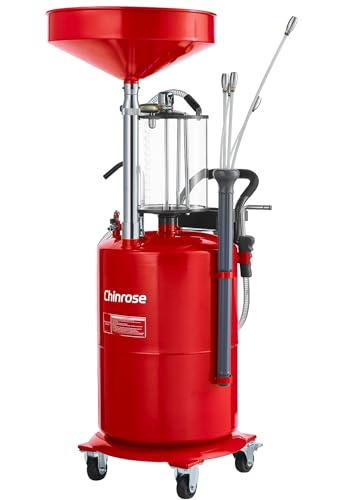 Upgraded Design Waste Oil Drain Tank, Pneumatic Oil Drainer, Oil Lift Drain and Extractor,Air Operated Drainer for Oil Change (Red 26.4 Gallon) - color: Red 26.4 Gallon