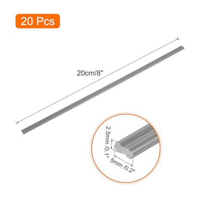 MECCANIXITY 20pcs 8 Inch Plastic Welding Rods PVC Welding Strips Welder Rods for Plastic Welder,Car Bumper, Kayak Repair, Grey - color: Grey, size: 8 Inch