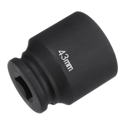 HARFINGTON 6-Point Impact Socket 3/4" Drive 43mm Metric 40Cr Alloy Steel Spindle Axle Nut Impact Socket - size: 43mm