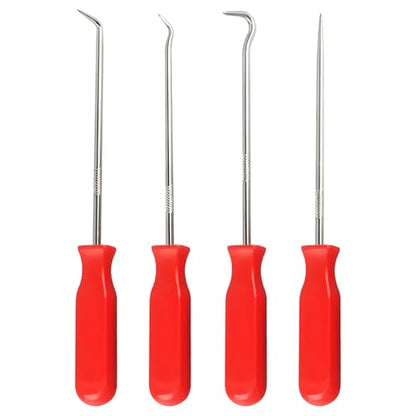 Zpana 4PCS Car Precision Hook and Pick Set, O Ring Vehicle Oil Seal Gasket Pick with Ergonomic Handle, Automotive Mechanic Hooks Puller Remover Tool, Universal for Automobile RV Truck (Style A) - size: StyleA