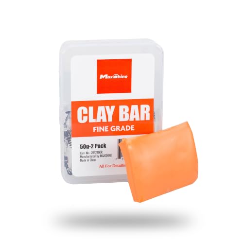 Maxshine 2-Pack Magic Clay Bar (50g Each) – Fine Grade Material for Car Clay Bar Auto Detailing – Cleans & Removes Surface Contaminants Paintwork, Glass, Plastic, Metal Surface - style: 2-Pack Fine Grade