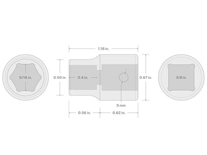 TEKTON 3/8 Inch Drive x 5/16 Inch Shallow 6-Point Impact Socket | SID12008 - size: 5/16 in., style: Shallow