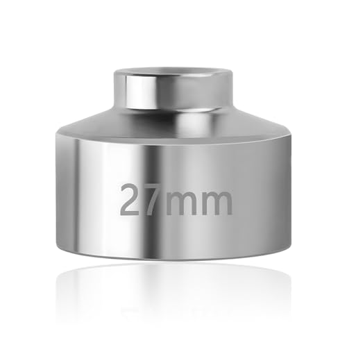 27 mm Oil Filter Socket, 6 Point Steel Oil Filter Cap Wrench, Oil Filter Thin Tool, Oil Filter Replacement Kit for Oil Filter Cover Installation and Removal, Car Accessories - size: 27mm