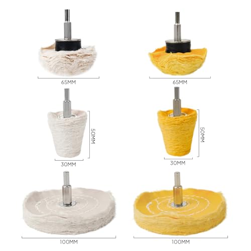 Unicaravan Aluminum Wheel Polishing Kit for Drill Buffing Wheel for Car Motorcycle Wheel Rim Manifold Polishing for Stainless Steel Chrome Wood Plastic Ceramic Glass Woods Machine Jewelry etc 6PCS | For Car Motorcycle Wheel Rim Manifold Polishing for Stai