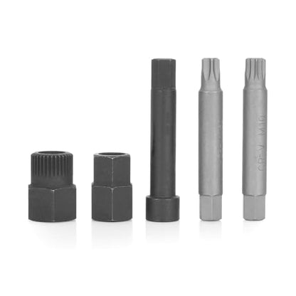 OEMTOOLS 27261 Alternator Decoupler Pulley Tool Kit, 5 Piece, Pulley Sockets and Shaft Bits Fit Most OAD and OWC Pulleys, Alternator Pulley Kit and Repair Tool