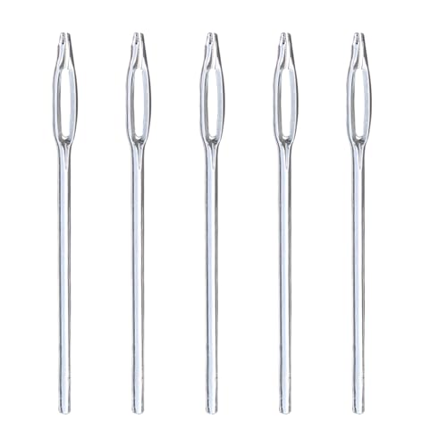 Tire Repair Replacement Split Eye Needles, Heavy Duty Flat Metal Tire Plug Repair Needle for T-Handle Tool, Tire Patch Hand Tool for Car Motorcycle Truck Tire Puncture Spikes (Silver, 5PCS) - color: Silver, size: 5PCS