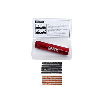 PAX 12 Pcs Tubeless Bike Tire Repair Kit, Includes Storage Canister, Plugger Tool, Plugs-10 Bacon Strips. Fix a Flat Puncture. MTB, Gravel Bike Tires, and Road Bicycle Tires - color: Bright Red