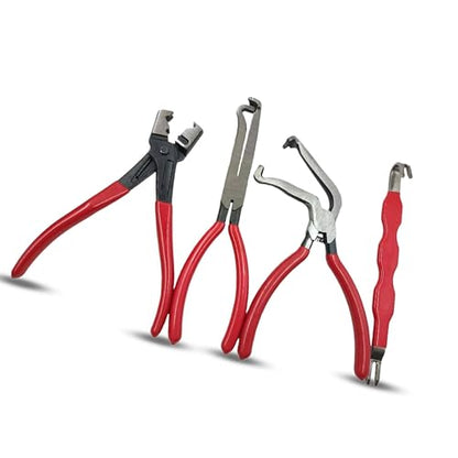 Electrical Disconnect Pliers for Cars 4-Piece - Electrical Connector Disconnect Tool Set, Automotive Plug Connector Separator Removal Tool & Hose Clamp Pliers (Medium Straight+60 Degree)