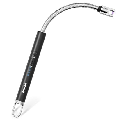VEHHE Candle Lighter, Electric Rechargeable Arc Lighter with LED Battery Display Long Flexible Neck USB C Lighters for Light Candles Gas Stoves Camping Barbecue - color: Black