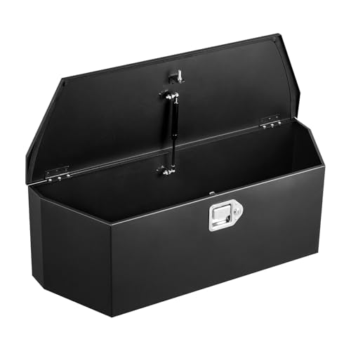 VEVOR Trailer Tongue Box, Heavy Duty Trailer Tongue Tool Box Storage Organizer, Utility Tool Chest for Pickup Truck Bed, RV, SUV, Off-Road Vehicle, Steel, 36" x 12" x 12", Upgraded Lock Version - size: 36" Black (with upgraded lock), style: Steel