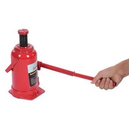 50 Ton Hydraulic Cylinder Jack Bottle Lifting Jack, Automotive Welded Hydraulic Bottle Jack w/Manual Handle Tire Repair Lift Tool for Repair Vehicle, Pickup, Truck, Red