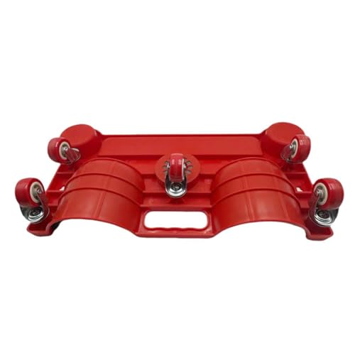 Heavy Duty Rotating Casters Wheel Kneeling Pad for Auto Repair and Flooring with Nonslip Surfaces and Extra Wide Design - color: red