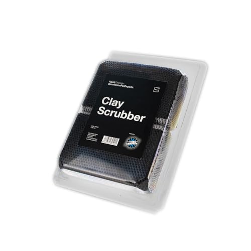 Koch-Chemie Clay Scrubber - Fast and Effective Removal of Paint Contaminants, Grime, Debris, and More - Clay Bar with Extra Scrubbing Power. Black/Ice Grey - 2-Pack