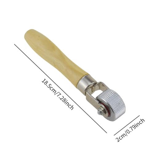 Tire Patch Roller Rolling Wheel Compaction Repair Roller Wooden Handle Metal Construction Ball Bearing Smooth Pressure Suitable for Automotive Tire, 2cm - size: 2cm