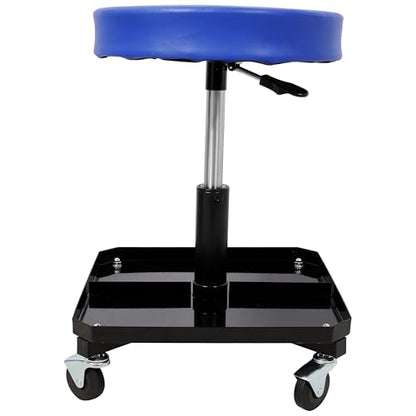 250 LBS Rolling Pneumatic Garage Stool with Tool Tray Adjustable Mechanic Seat for Auto Repair and Workshop Use