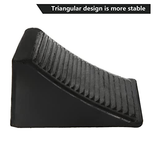 CertBuy 4 Pack Wheel Chock for Trailers, RV Wheel Chocks Heavy Duty, Black Rubber Wheel Chocks, Trailer Wheel Chocks for Car, Travel Trailers, RV, Truck, and ATV, 6.3"×4"×4"