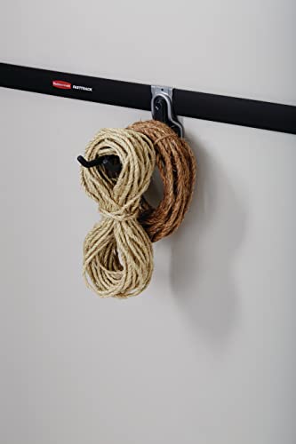 Rubbermaid FastTrack Rail Garage Organization Multi-Purpose Hook 50 lbs Capacity Satin Nickel Wall Mounted Storage System Direct Mount into FastTrack Garage Rail for Home/Garage Organization - style: Multi-Purpose Hook