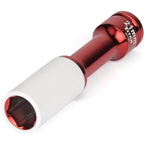Titan 21121 1/2-Inch Drive x 21mm Non-marring Impact Extra-Long Lug Nut Socket - size: XL 21mm