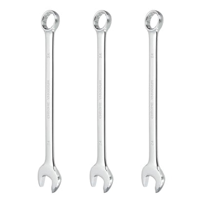 HARFINGTON 3Pcs Combination Wrench 24mm Metric 12-Point Box and Open End CR-V Steel Double Ended Spanner Tool for Automotive Pipe Furniture Machinery DIY Repair, Silver White - size: 24mm