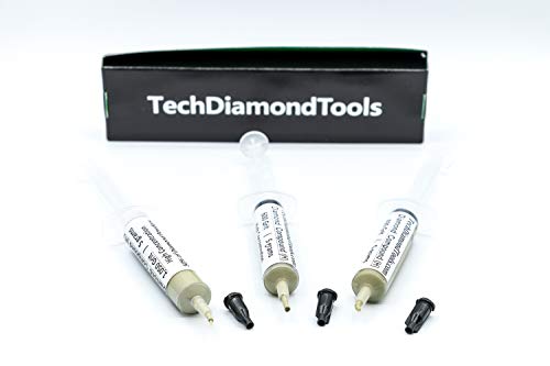 TechDiamondTools Kit of 3 Diamond Lapping Paste Polishing Compound USA Made 400 600 1050 Grit Lapidary Paste for Rock Glass Metal Jewelry Resin Marble with High Concentration of Diamond Powder - style: High 50% concentration