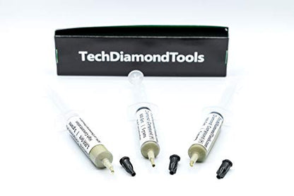 TechDiamondTools Kit of 3 Diamond Lapping Paste Polishing Compound USA Made 400 600 1050 Grit Lapidary Paste for Rock Glass Metal Jewelry Resin Marble with High Concentration of Diamond Powder - style: High 50% concentration
