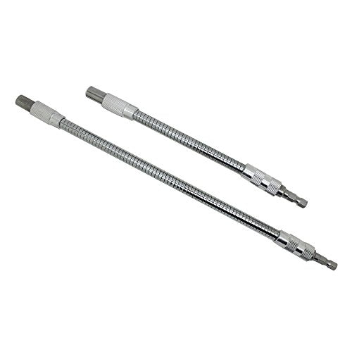 2PC Flexible Drill Bit Extension for Tight Spaces 360° Access | Quick Change 1/4" Hex Magnetic Bit Holder Flex Shaft Extension for Impact Driver for hand ratchets, screwdrivers and drills