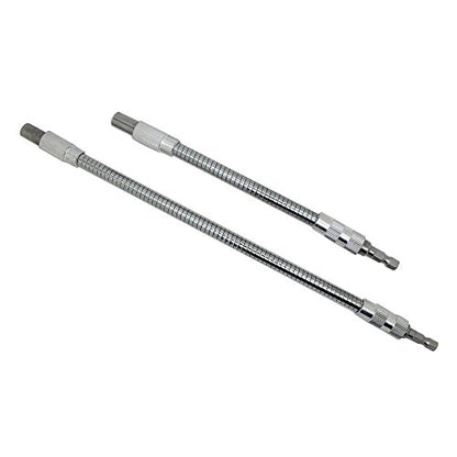 2PC Flexible Drill Bit Extension for Tight Spaces 360° Access | Quick Change 1/4" Hex Magnetic Bit Holder Flex Shaft Extension for Impact Driver for hand ratchets, screwdrivers and drills
