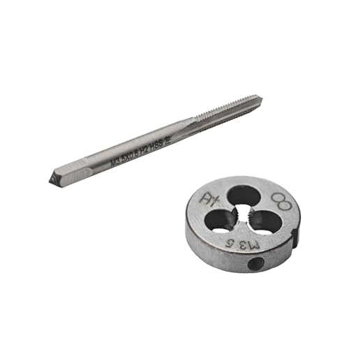 M3.5 x 0.6 Left Hand Metric Tap and Die Set, High Speed Steel Threading Kit for Reverse Thread Repair and Machining - size: M3.5 x 0.6