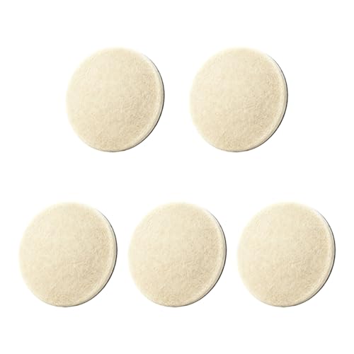 5PCS Car Glass Polishing Pads, 5-Inch Wool Felt Windshield Buffing Pad with Hook & Loop Back for Random Orbital Sander, Window Glass Scratch, Stubborn, Waterspots Removal Repair kit (5IN) - size: 5IN