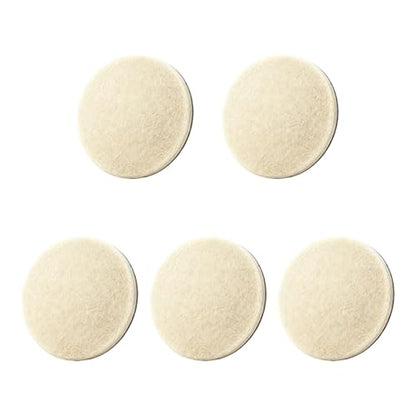 5PCS Car Glass Polishing Pads, 5-Inch Wool Felt Windshield Buffing Pad with Hook & Loop Back for Random Orbital Sander, Window Glass Scratch, Stubborn, Waterspots Removal Repair kit (5IN) - size: 5IN
