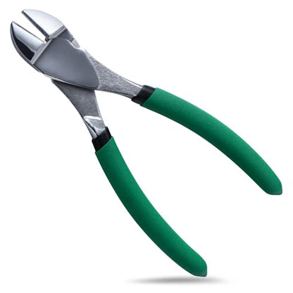 Large Head Diagonal Chrome Pliers 7-Inch Diagonal Cutting Pliers | Multi-Purpose Pliers with Angled Head Heavy Duty Cutting Pliers for Cutting Most Hardened Wire and Electrical Work - style: Large Head Diagonal Chrome Pliers