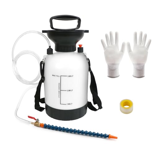 Manual Transmission Fluid Pump Kit, 3L Gear Oil Pump with 150cm Flexible TPU Hose, Brass No-Leak Valve, Hand Fluid Transfer Pump for ATF, Engine Oil, Brake Fluid, Coolant, Cars Trucks Boats - size: Fluid Pump-3L