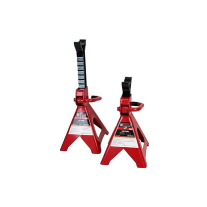 K Tool International 63097A 2 Ton Automotive Trolley Floor Jack with Jack Stands for Garages, Repair Shops, and DIY, 4,000 lbs. Capacity, Hydraulic Lifting Range 5-1/8" to 13", Heavy Duty Steel, Red
