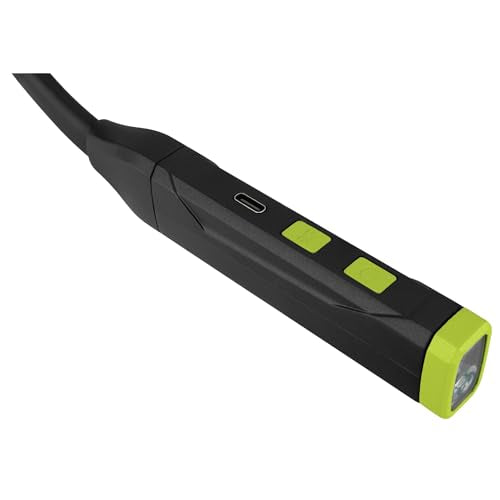 Performance Tool W2687 400+LM Li-Ion Neck Light: 2 Flex Adjustable Lighted Ends, Spotlight and Multi-Color Ambient Modes, 650mAH, 3 Hour Operation, 19.5-in Length, USB-C, Hands-Free, Black | Two flexible lighted ends with spotlight and multi-color modes,